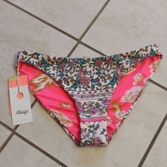 NWT Maaji Ornamental Vintage Sublimity Classic Bikini Bottom *Reversible*size XL - Picture 2 of 15